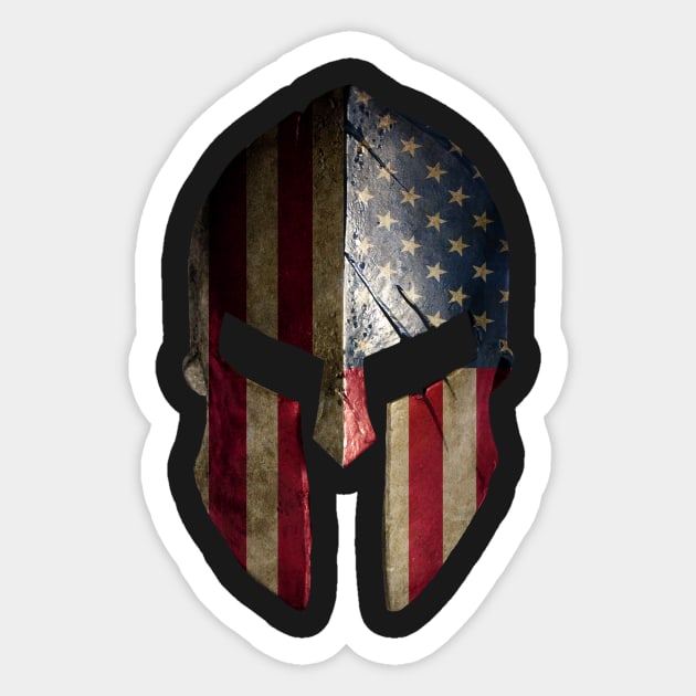 American Spartan Warrior Helmet Sticker by Irregulariteez